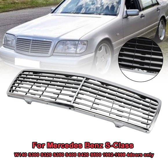 Mercedes Benz Classe S 1992-1998 W140 Grille de pare-chocs avant chromée pour S300 S320 S350 S400 S420 S500 4 portes