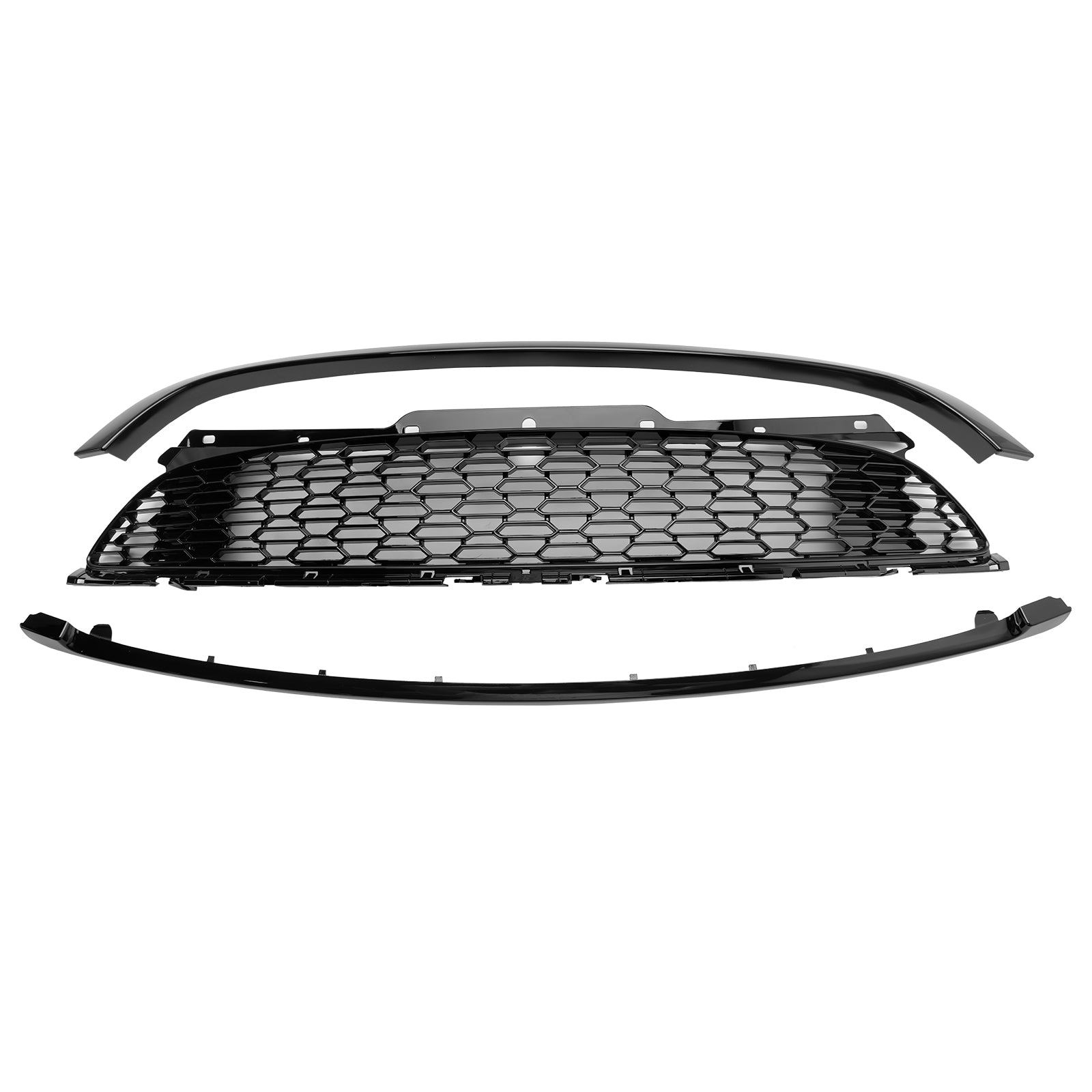 Grille de calandre avant de remplacement noire brillante pour Mini Cooper S R55 R56 R57 R58 R59 2007-2015 JCW Style 3 pièces