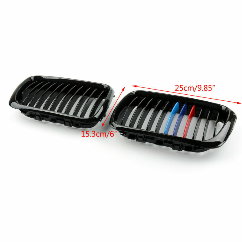 Reemplazo de rejilla delantera de riñón color M en negro brillante para BMW Serie 3 E36 M3 1997-1999, genérica