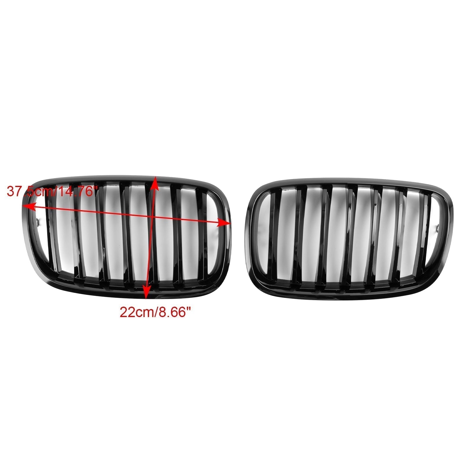 BMW 2008-2011 X6 Hybrid E72 51137157687 51137305589 Front Bumper Kidney Grille Grill Gloss Black