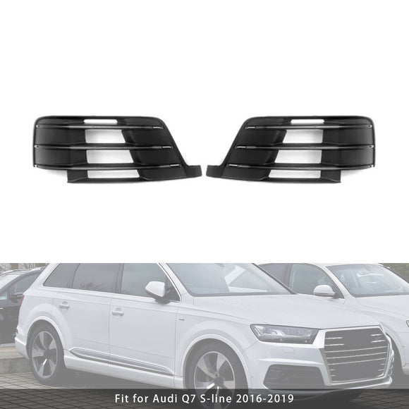 Audi Q7 S-Line 2016-2019 Front Bumper Fog Light Grille Lower Cover Black Grill