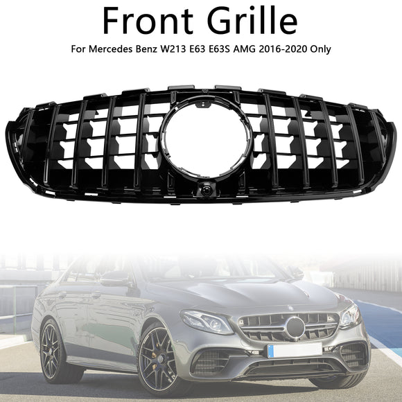 Mercedes Benz Clase E 2016-2020 W213 Parrilla delantera AMG E63 E63S GT en negro brillante, estilo Panamericana