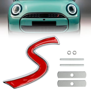 Emblema do decalque da grade dianteira S para MINI Cooper R50 R53 R55 R56 R57 R59 F56 F55