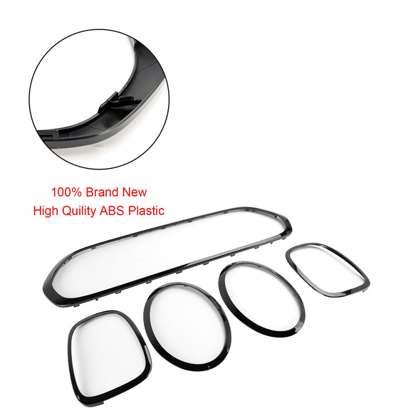 2014-2021 Mini F55 F56 F57 Cooper S/Cooper SD borde de parrilla negro + borde de faro + borde de luz trasera