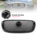 2008-2011 Jaguar XF XF-R Style Grill Glanzend zwart vervangende grille voorbumper-3