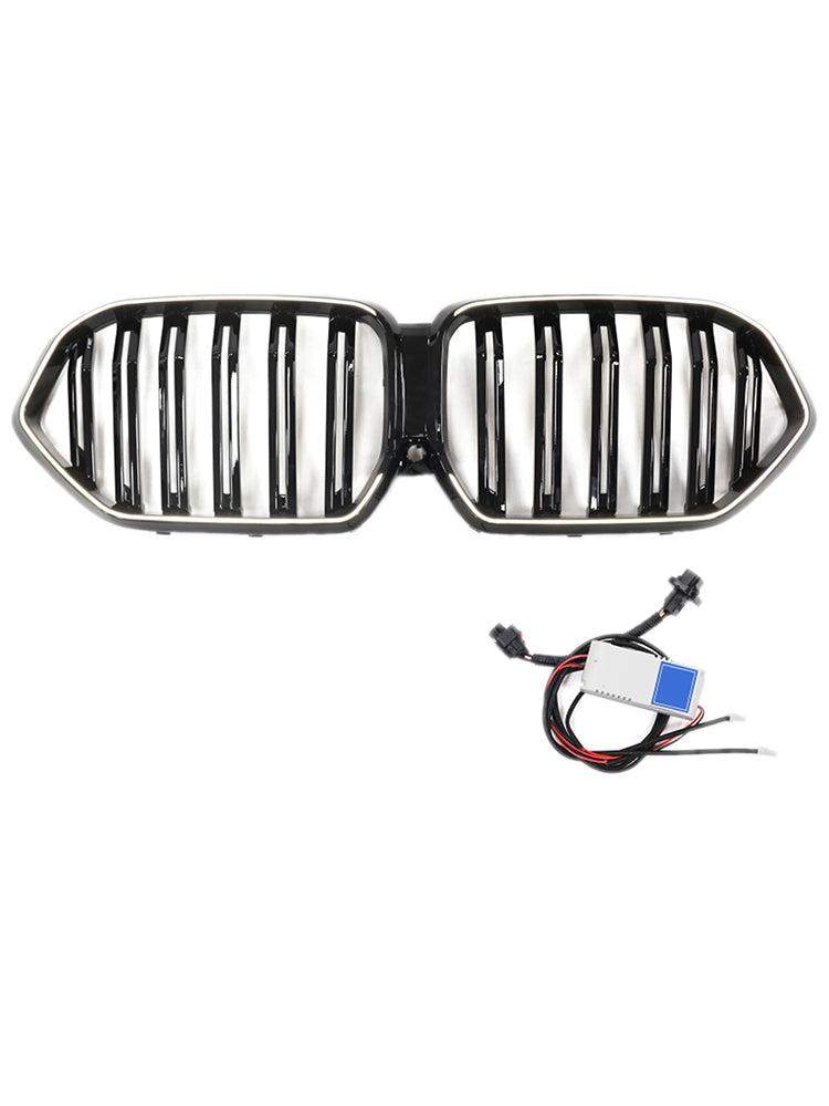 Grille de pare-chocs avant noire brillante pour BMW X6 G06 M50i 2020-2022 avec trou pour caméra