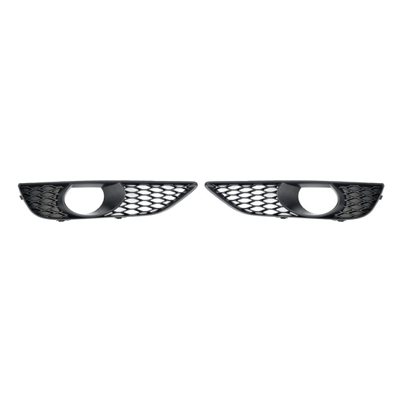 Audi Q7 Sline 2010-2015 2 STUKS Voorbumper Mistlamp Grill Onderste Grille Cover Zwart