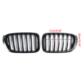 2014-2017 BMW X4 F26 xDrive28i/xDrive35i/xDrive20d/xDrive30d/xDrive35d Front Bumper Grill Gloss Black Grille - 0