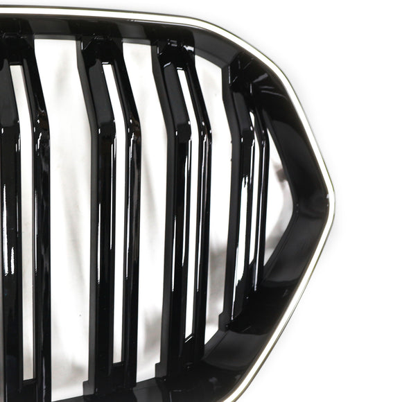 Grade preta brilhante do para-choque dianteiro para BMW X6 G06 M50i 2020-2022 com furo para câmera