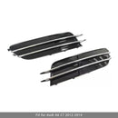 1 Pair Front Bumper Fog Light Grill Cover Bezel For Audi A6 C7 2012-2015-3