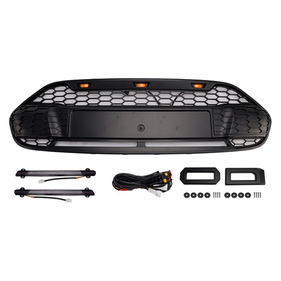 Calandre noire avec éclairage LED pour pare-chocs avant Ford Transit Connect Raptor 2014-2018 & Lettre
