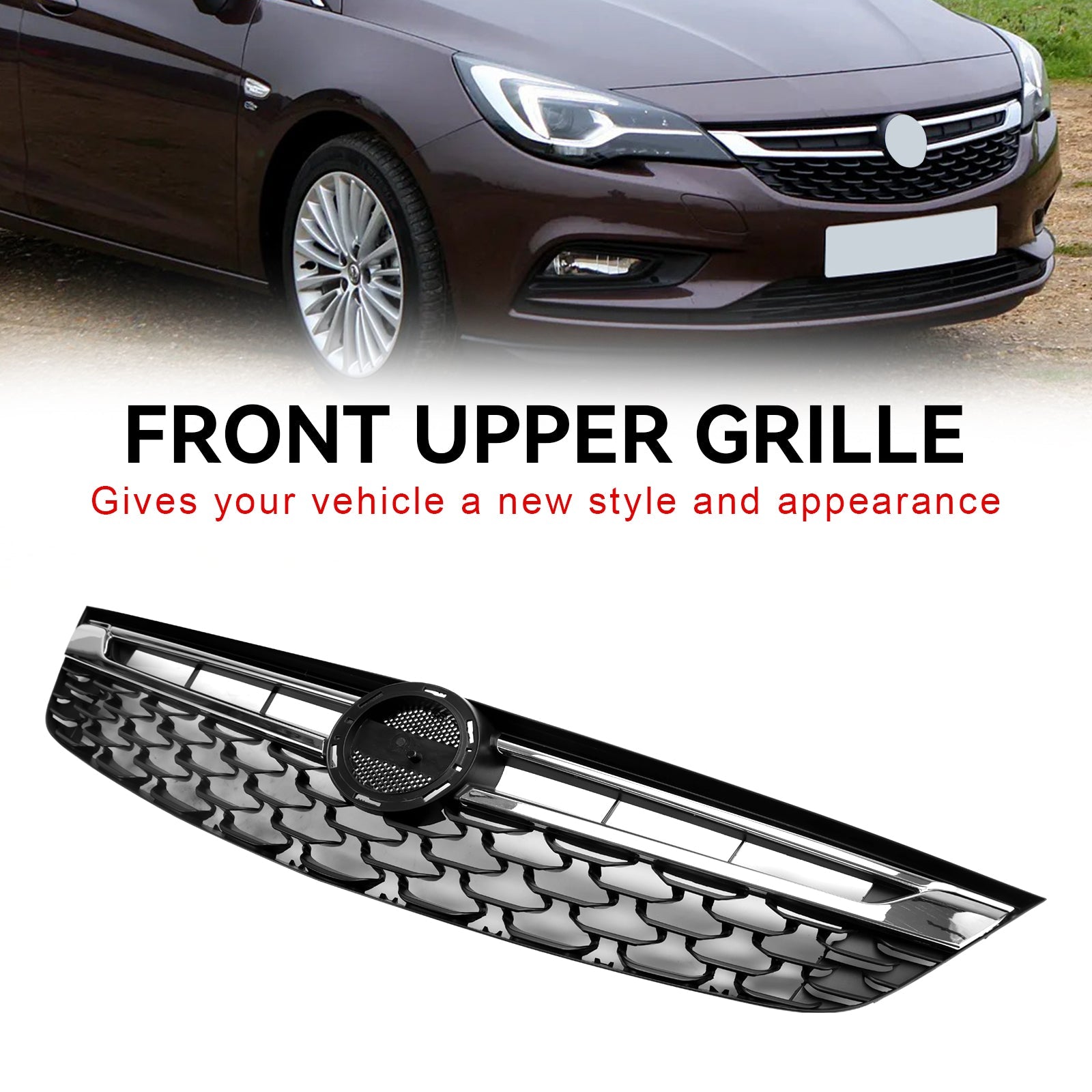 Opel Black Chrome Front Bumper Grill Grille