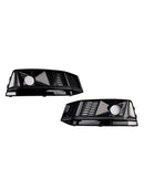2PCS Black Front Bumper Foglight Grille Grill Fit Audi A4 B9 S4 2016-2019-9