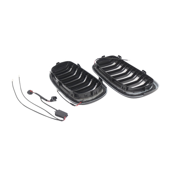 Doppellatten-Frontstoßstangen-Nierengitter, passend für BMW X5/X6 F15 F16 2013–2018
