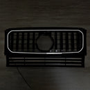 1990–2018 Mercedes Benz G-Klasse W463 Glänzend Schwarz Front Grill Front Stoßstange Ersatz Kühler Schwarz Grill W/LED Licht-9