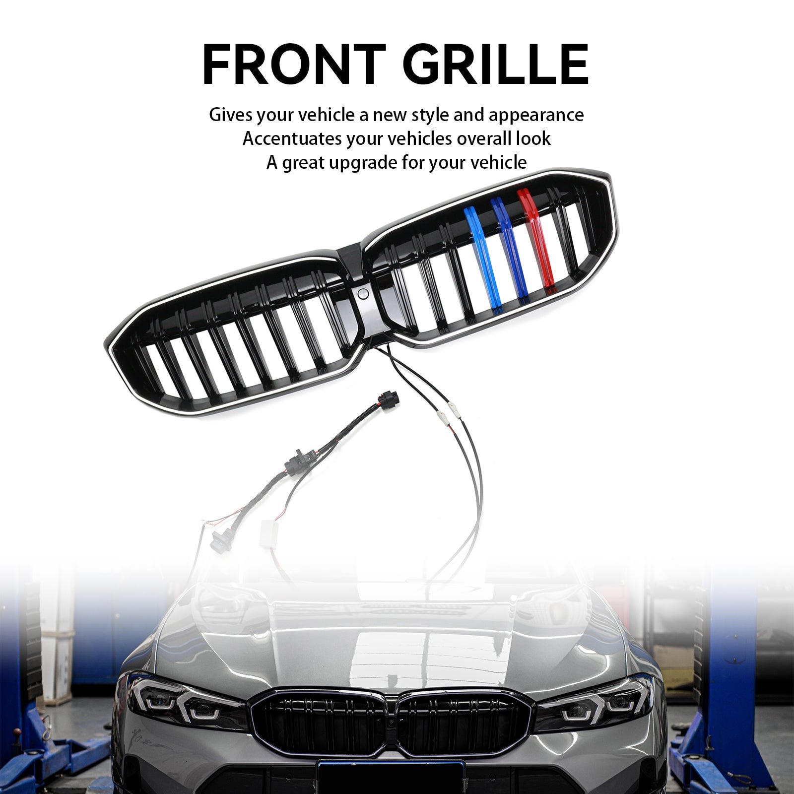 BMW 2023-2024 3 Series G20 G21 320i/330i/M340i/318i/320d Front Kidney Grille Mesh  Gloss Black Grill