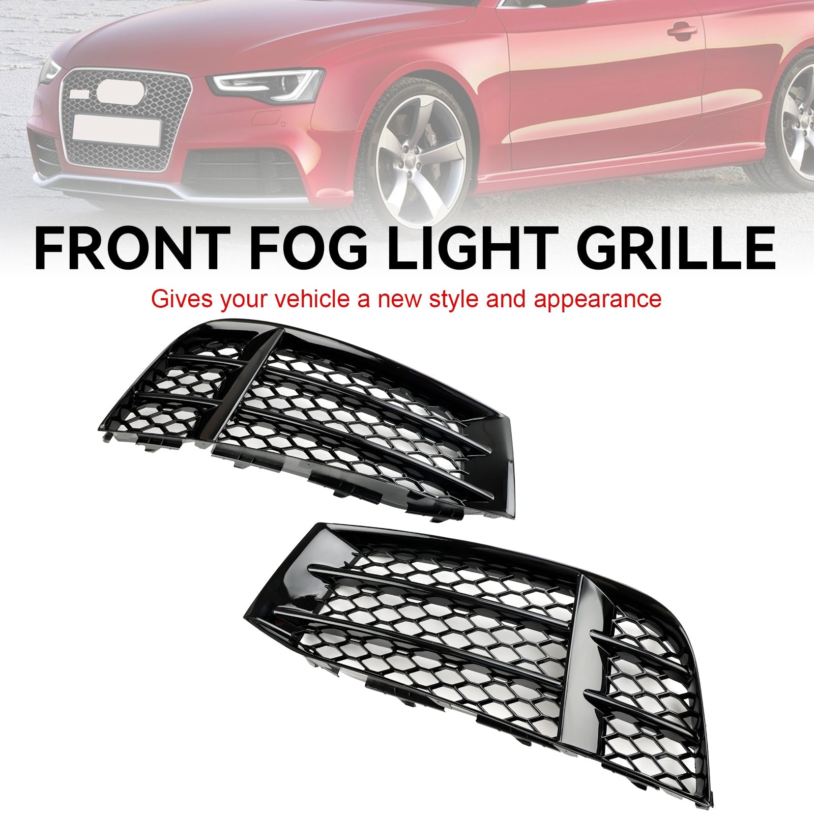 Audi 2010-2016 A5 RS5 Coupe/Sportback 8T0807681F 8T0807682F Front Bumper Lower Fog Light Cover Grill Grille