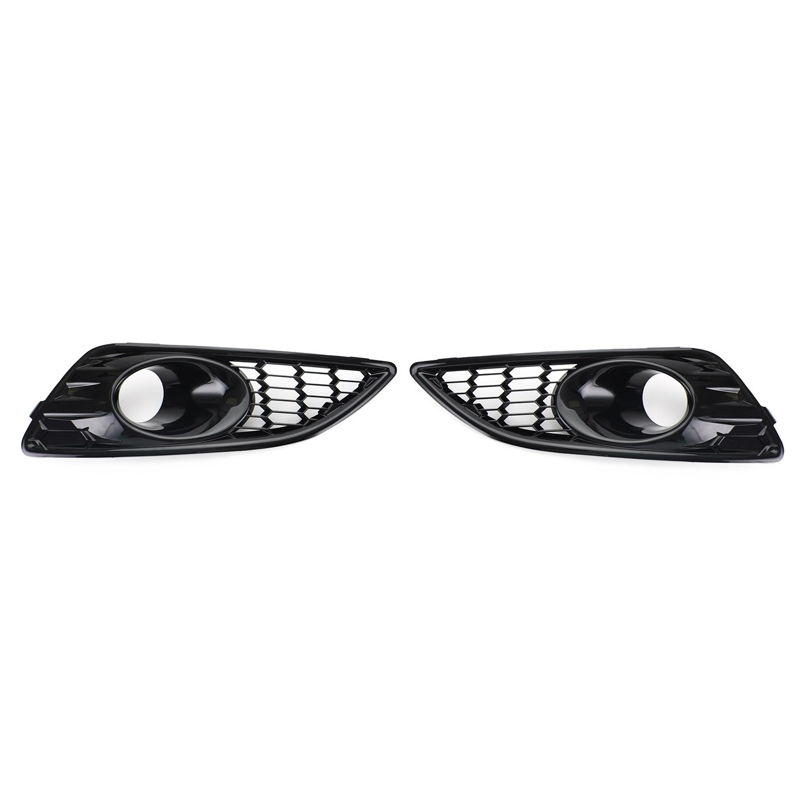 Ford 2013-2017 Fiesta C1BB15A298AA C1BB15A299AA Par de rejillas de luz antiniebla delantera, color negro brillante