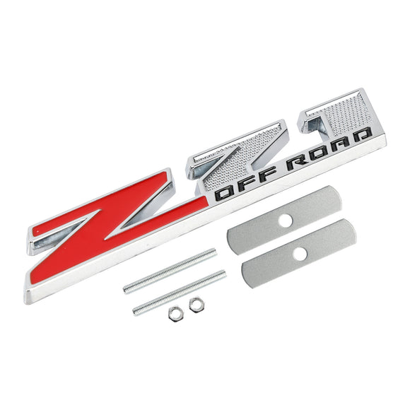 Z71 emblema OFF ROAD grade frontal para Silverado Sierra Grill emblema cromado vermelho
