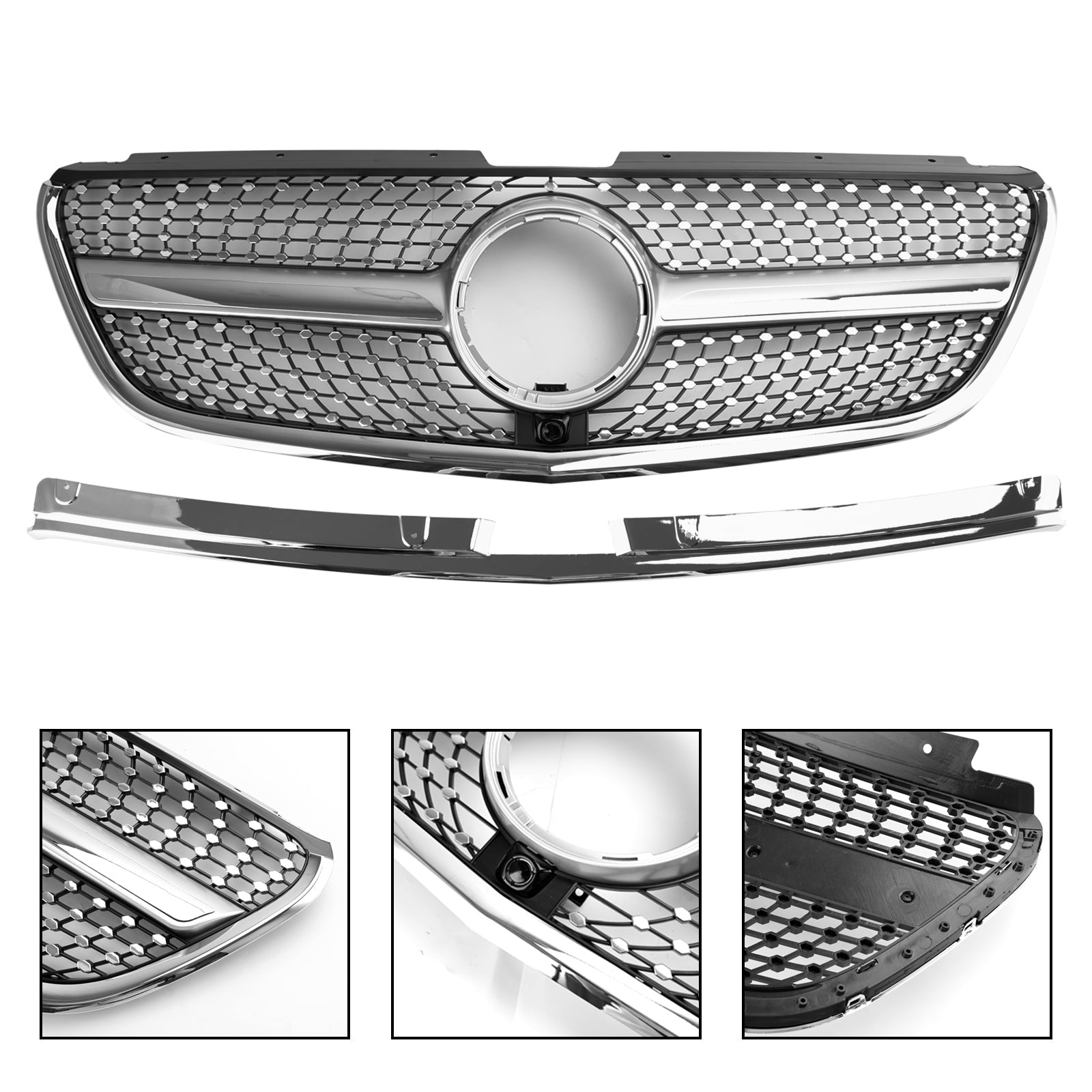 Mercedes Benz Vito 2015 2016 2017 2018 2019 W447 Diamond Grille Front Bumper Chrome Grill