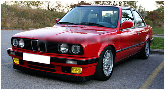 Kit de lentilles en plastique pour phares antibrouillard jaunes de pare-chocs avant, pour berline BMW E30 série 3 de 1985 à 1993