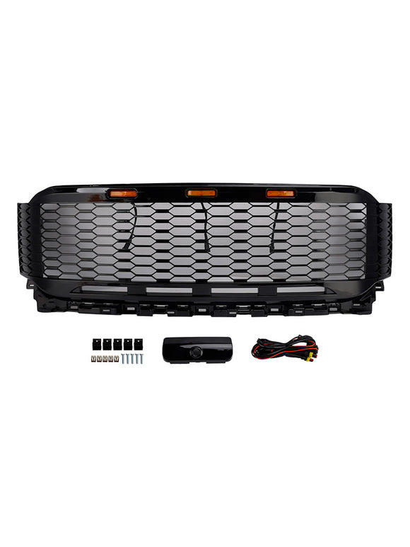 Vervanging ABS Voorbumper Grille Grill Fit Ford F150 2021-2023 Raptor W/LED