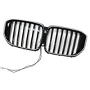 Black Front Bumper Grille Grill Fit BMW G05 LCI X5 2024+ Single Line W/LED-9