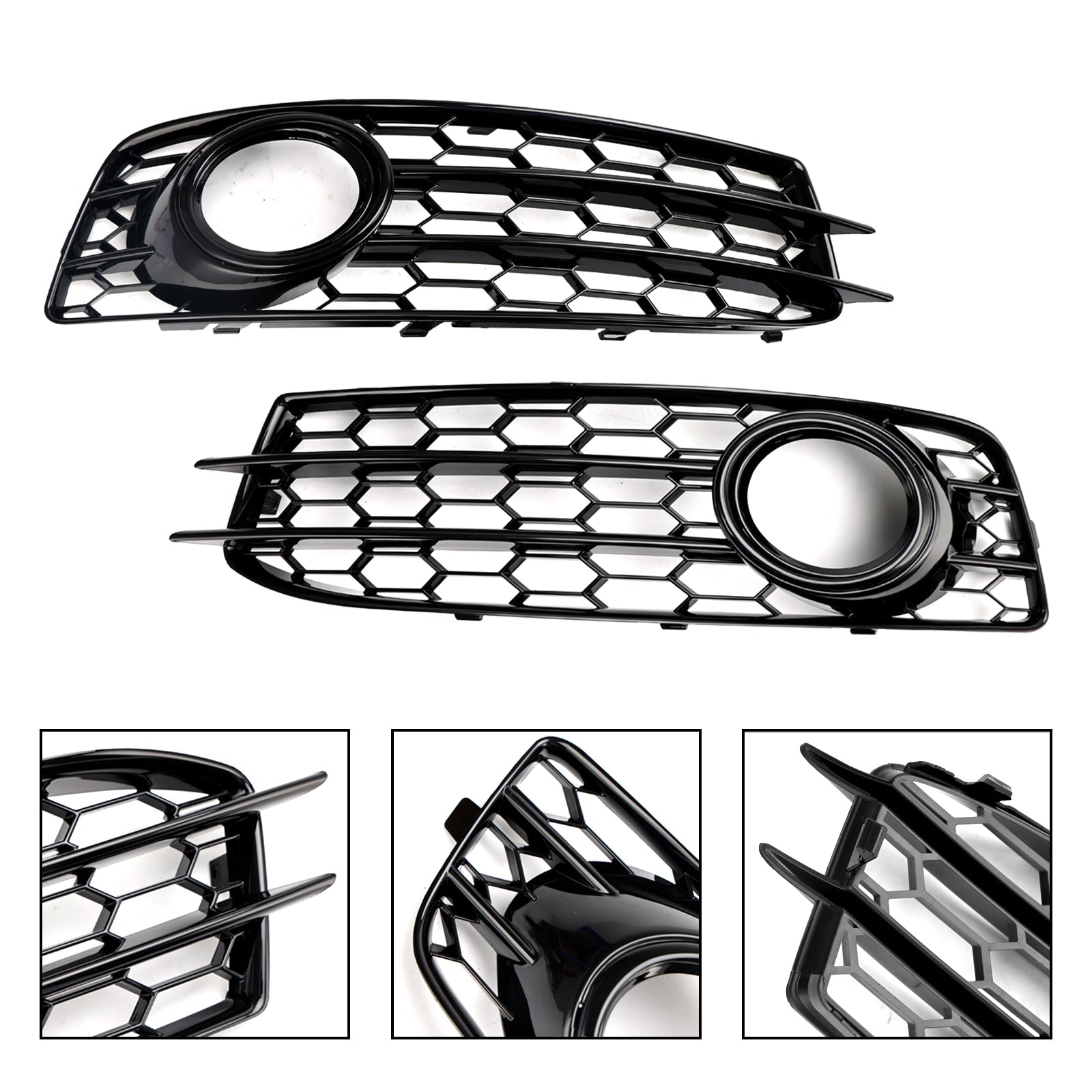 Audi 2009-2012 A3 8P S-Line 8P0807682 8P0807681 Couvercle de grille de phare antibrouillard avant en nid d'abeille