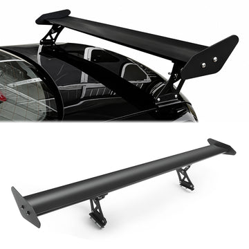 135cm Universal Hatch Adjustable Aluminum GT Rear Trunk Racing Spoiler Wing Black