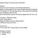 2018-2024 Toyota Camry LE SE XSE XLE Glossy Black Rear Spoiler Wings-32