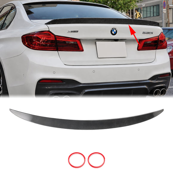 2017-2023 BMW G30 G38 F90 M5 MP Alerón trasero para maletero estilo fibra de carbono
