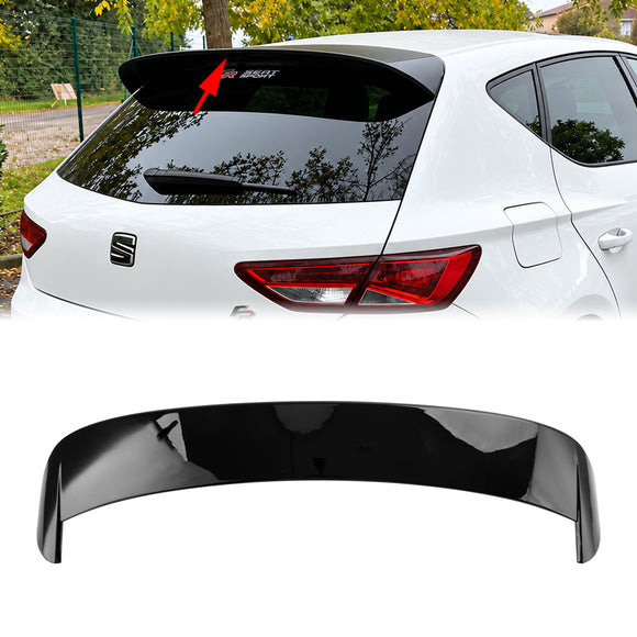 2012-2020  Seat Leon MK3 5F 5 Door Gloss Black Rear Trunk Roof Spoiler