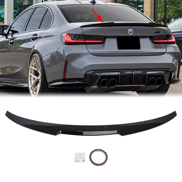 Spoiler traseiro preto brilhante para BMW Série 3 G20 G80 2018+ estilo M4