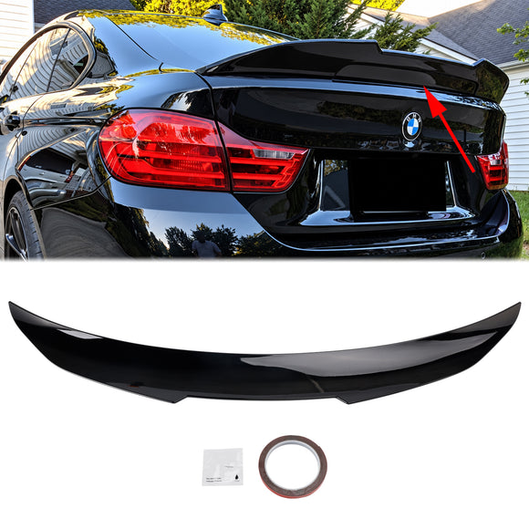 Alerón trasero para maletero BMW Serie 4 F36 4DR Coupe 2014-2020, color negro brillante, estilo PSM