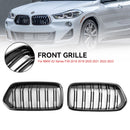 2018-2023 BMW X2 Series F39 sDrive18i/xDrive20i/sDrive20i/xDrive25e/M35i Grille de pare-chocs avant Grille noire brillante-3