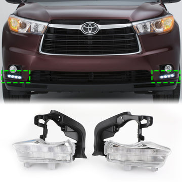 Toyota Highlander 2014-2016 Left + Right LED DRL Daytime Running Light Fog Lamp