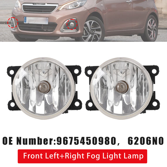 2008-2023 Peugeot Partner Boxer Expert 2x Front Fog Light Lamp 9675450980 6206N0