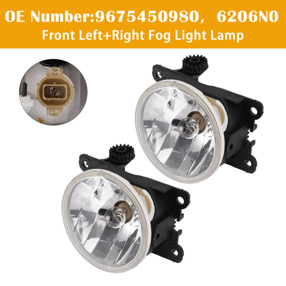 2008-2023 Peugeot Partner Boxer Expert 2x Front Fog Light Lamp 9675450980 6206N0