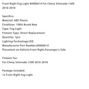 2016-2018 Chevy Silverado 1500 luz antiniebla delantera 84000613 84000614-44