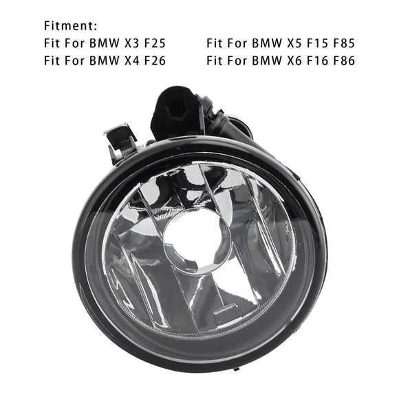 2010-2019 BMW X3 X4 X5 X6 Pair Front Fog Light Lamps Without Bulbs 63177238787 63177238788