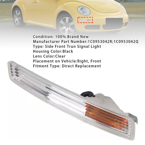 2006–2010 Volkswagen Beetle Paar Frontstoßstangen-Blinkerleuchte ohne Glühbirnen 1C0953041R 1C0953041Q