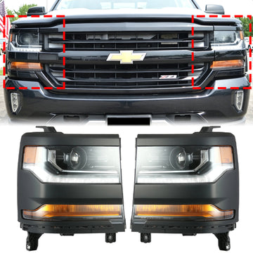 2016-2019 Chevy Silverado 1500 Links + Rechts HID Xenon Projector Koplamp 84388631 84181565