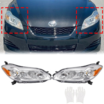 2009-2014 Toyota Matrix Links+Rechts Koplampen Koplamp Chromen behuizing