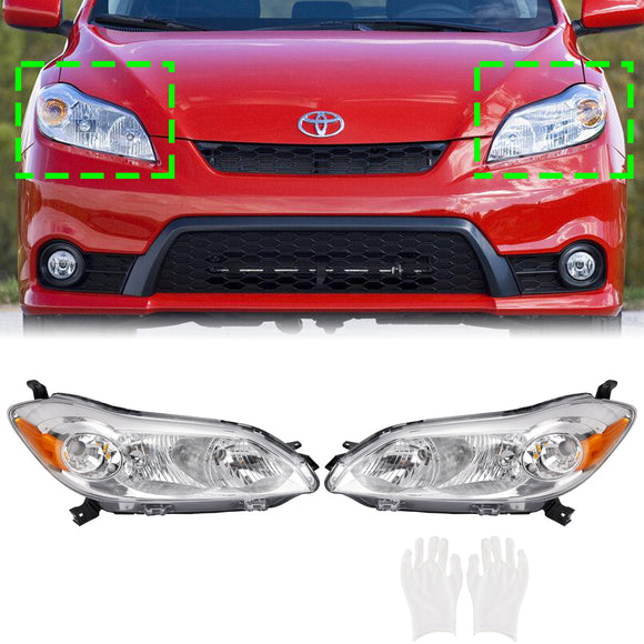 2009–2014 Toyota Matrix links + rechts Scheinwerferbaugruppe Scheinwerfer Chromgehäuse 8115002650 8111002650