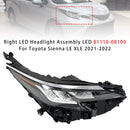 2021-2022 Toyota Sienna LE XLE Conjunto de farol LED esquerdo + direito LED 81110-08100 81150-08100-68