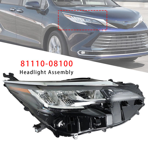 2021-2022 Toyota Sienna LE XLE Conjunto de farol LED esquerdo + direito LED 81110-08100 81150-08100