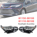2021-2022 Toyota Sienna LE XLE Conjunto de farol LED esquerdo + direito LED 81110-08100 81150-08100-15