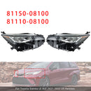 2021-2022 Toyota Sienna LE XLE Conjunto de farol LED esquerdo + direito LED 81110-08100 81150-08100-34