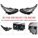 2021-2022 Toyota Sienna LE XLE Conjunto de farol LED esquerdo + direito LED 81110-08100 81150-08100-28