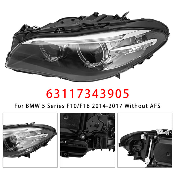 2014-2017 BMW Série 5 F10/F18 sem AFS dianteiro esquerdo + direito farol de xenônio HID sem AFS 63117343905 63117343906